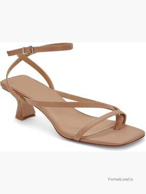 Kitten Heel Strappy Sandals Slingback Ankle Strap Wedding Heels